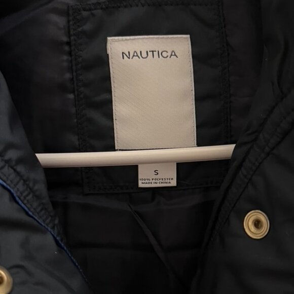 Nautica Women's Navy and White Striped Vest With Embellished anchor snaps Small - Picture 8 of 16